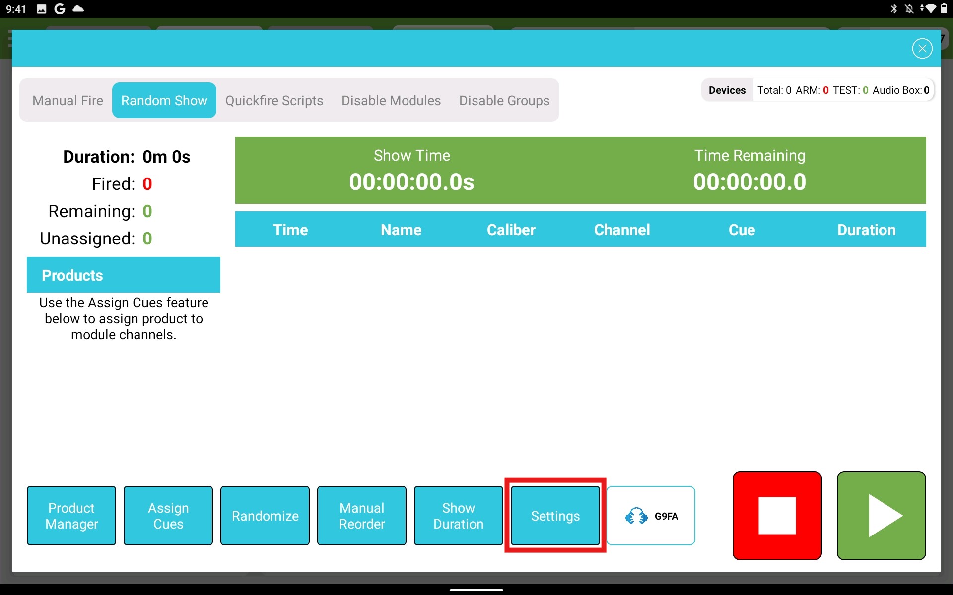 Random Show Generator Box Around Settings Button.jpeg