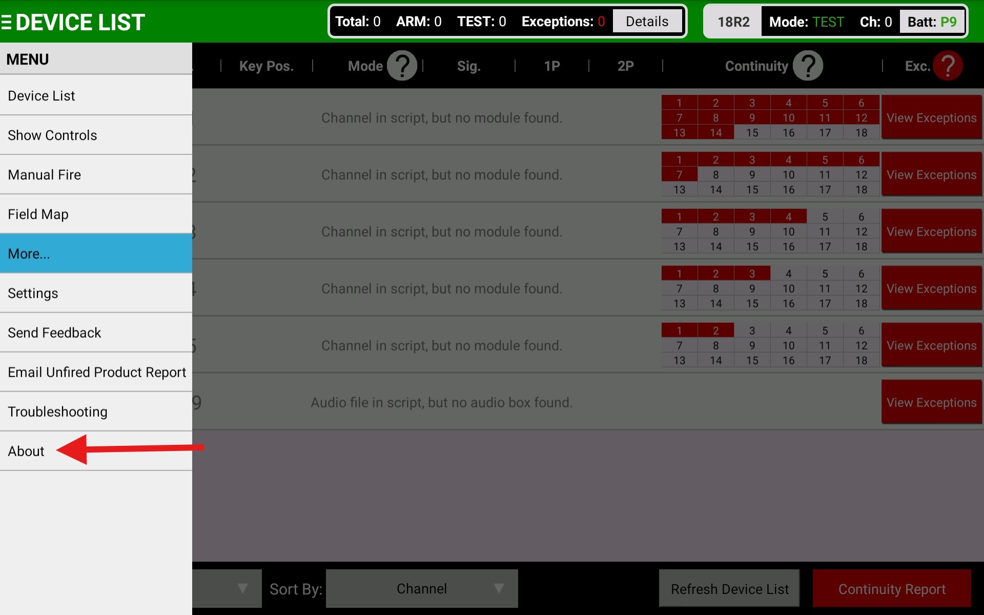 Gen 1 Control Panel Hamburger Menu Open Arrow Pointing to About.jpg