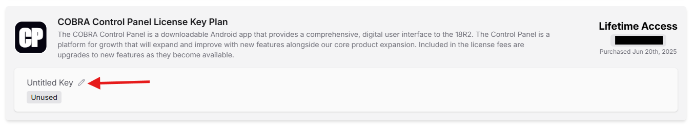 Control Panel License Key from Portal Arrow Pointing to Pencil Icon.png